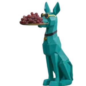 dog with plate