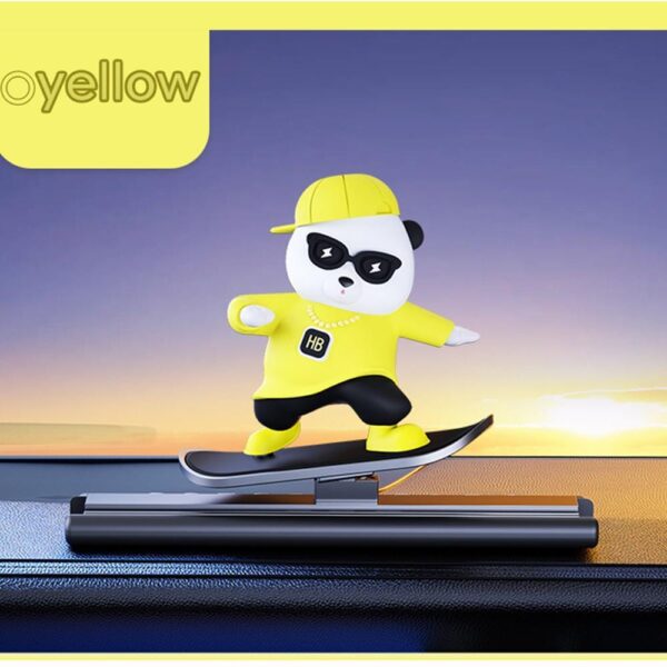 Panda Bear Toy – Cute Skateboard Dashboard Decoration for Car - Image 3