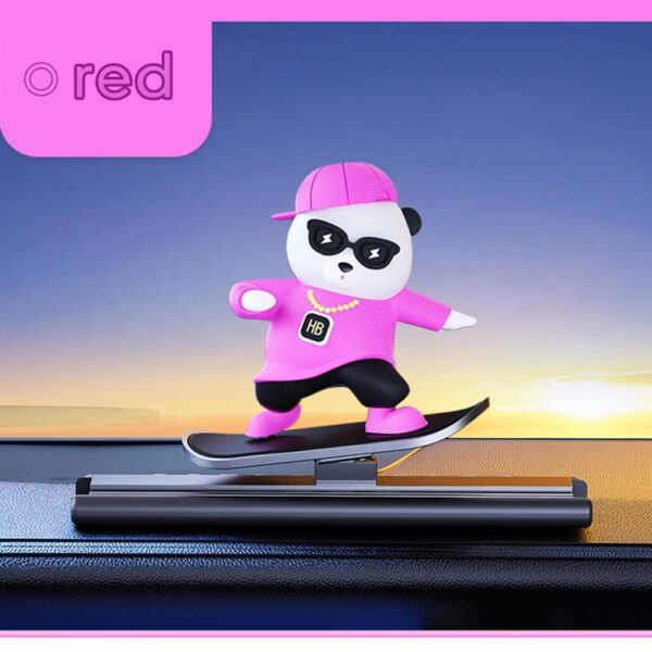 Panda Bear Toy – Cute Skateboard Dashboard Decoration for Car - Image 4